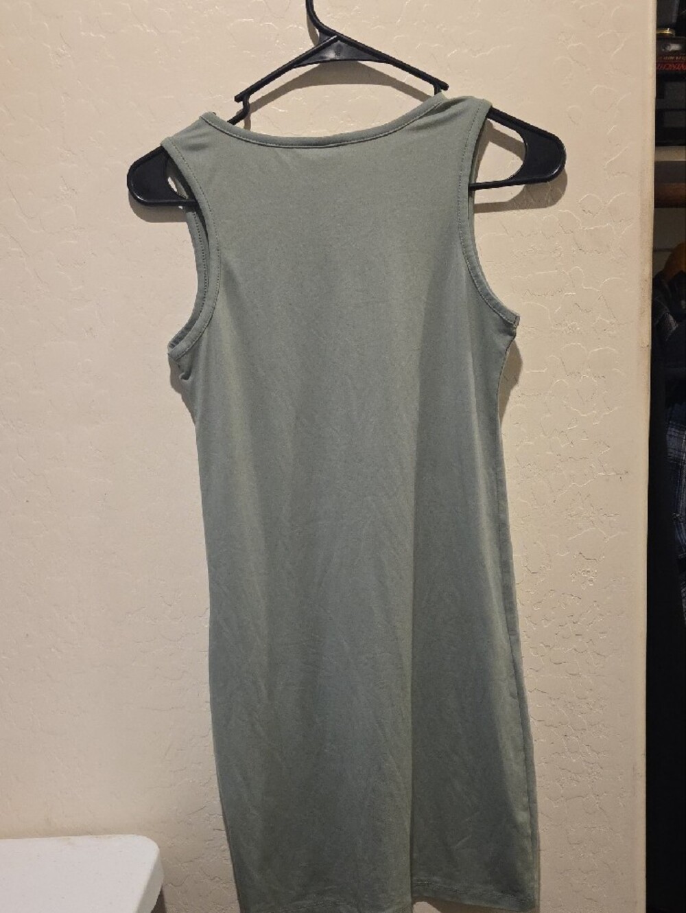 Sleeveless Green Daisy Embroidered Tank Dress - Picture 4 of 5